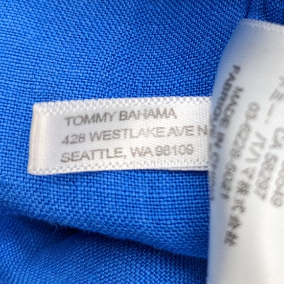 Tommy Bahama Blue Linen Button Down Shirt Blouse Women's Size Medium - Picture 5 of 6